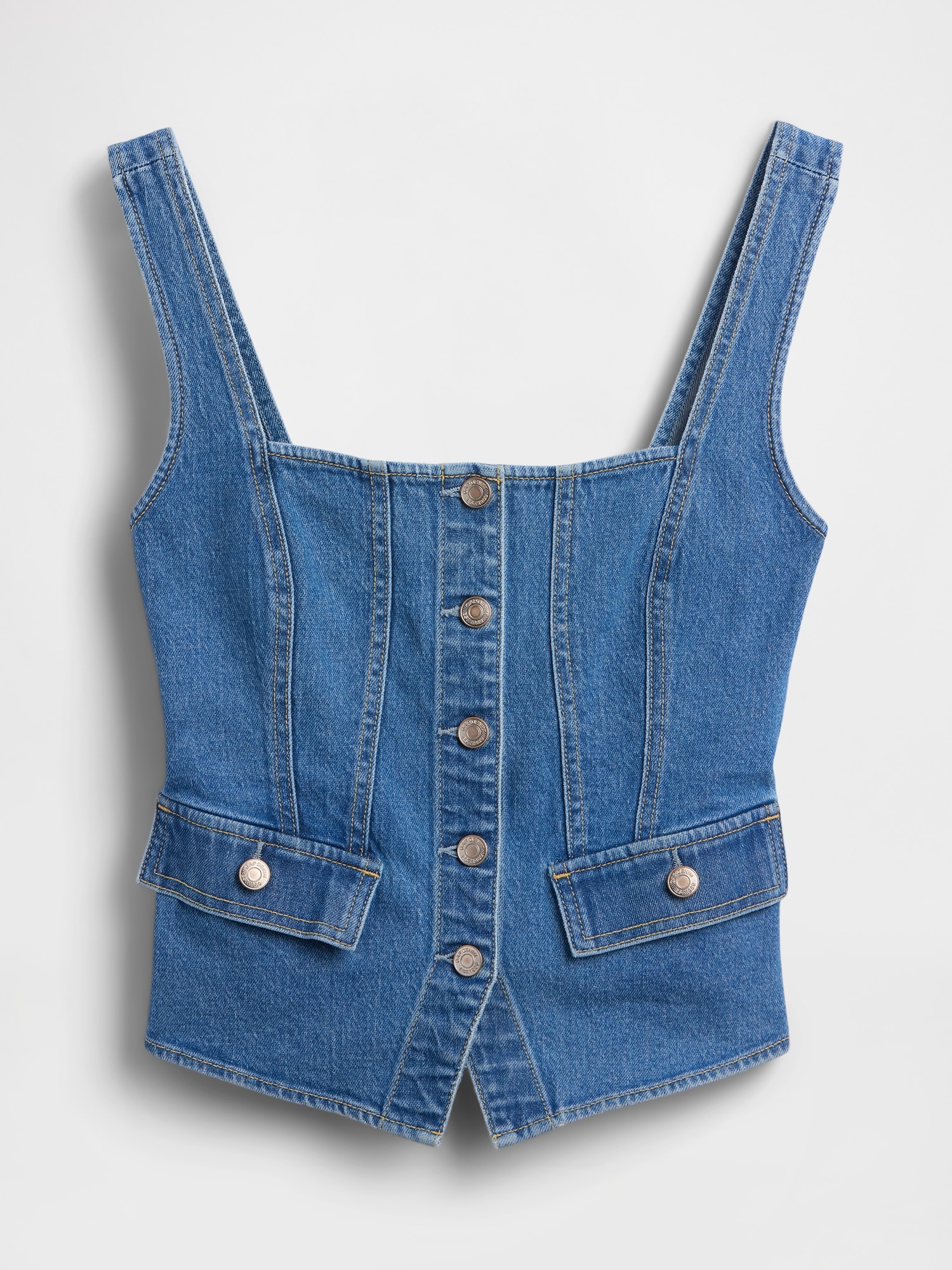Denim Pocket Corset Top