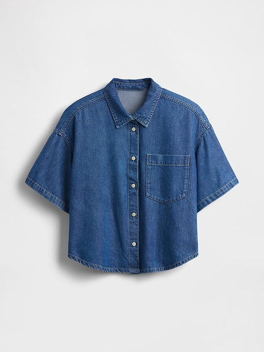 Image number 5 showing, UltraSoft Denim Oversized Camp Shirt