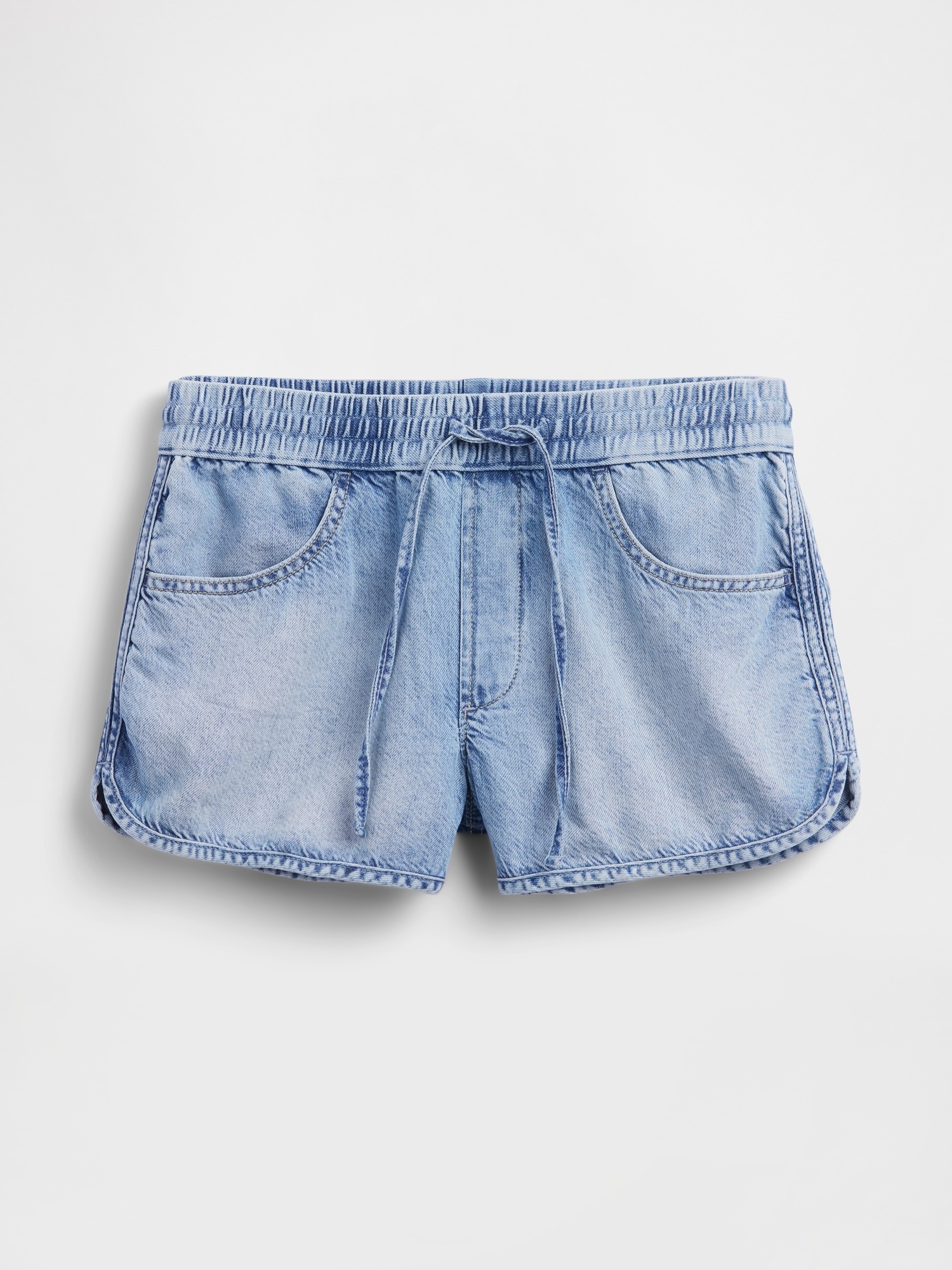 Женские шорты Gap Mid Rise UltraSoft Denim Easy Dolphin, цвет: Светлая варка — фото 5