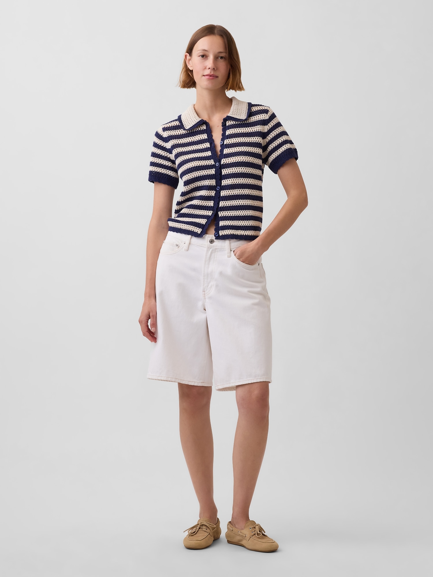 Crochet Relaxed Sweater Shirt