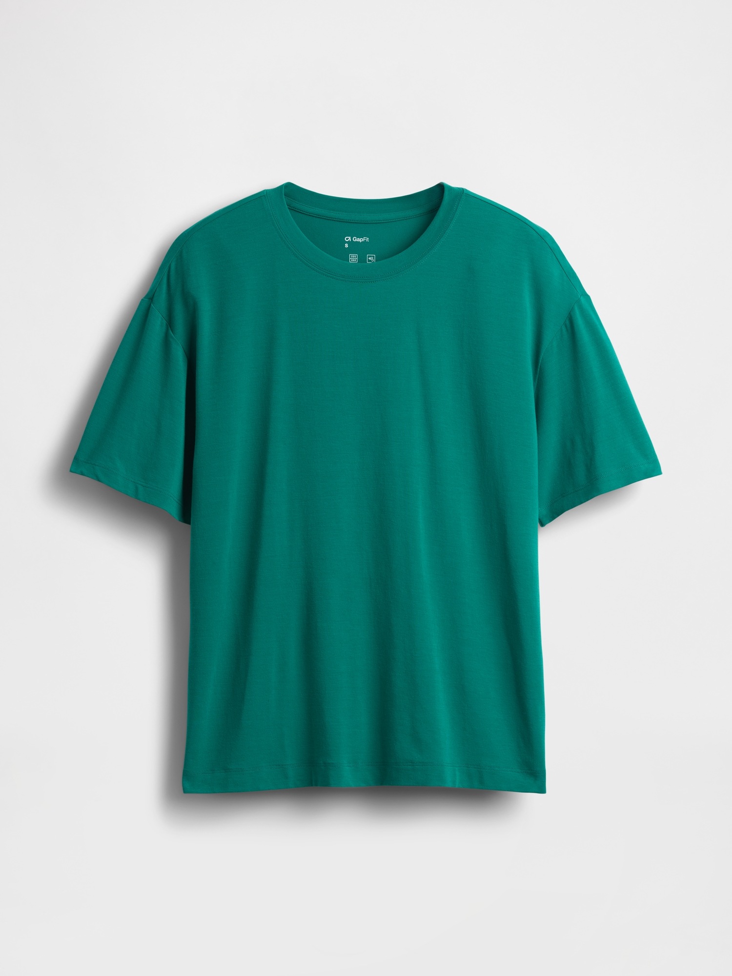 Женская футболка Gap GapFit Breathe Relaxed, цвет: Зелёный — фото 4