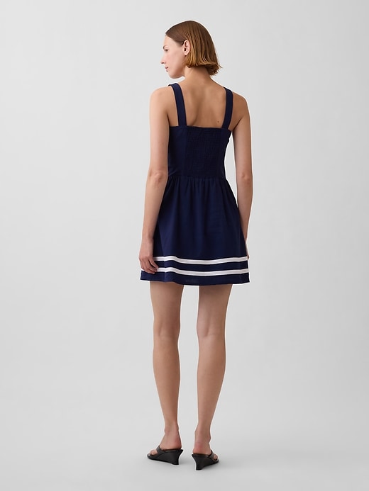 Image number 2 showing, Linen-Blend Drop-Waist Mini Dress