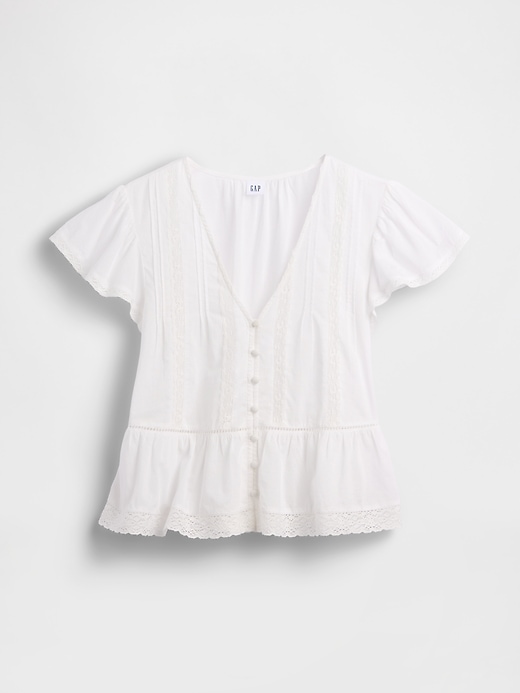 Image number 5 showing, Lace Voile Peplum Crop Top