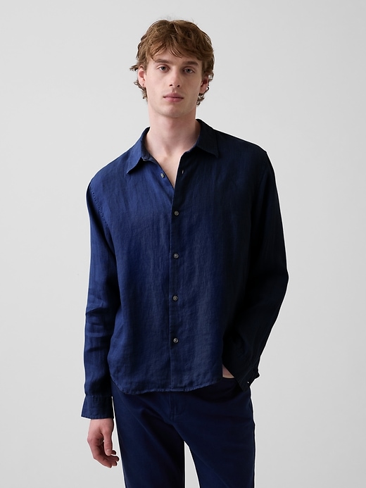 Image number 1 showing, 100% Linen Relaxed Shirt