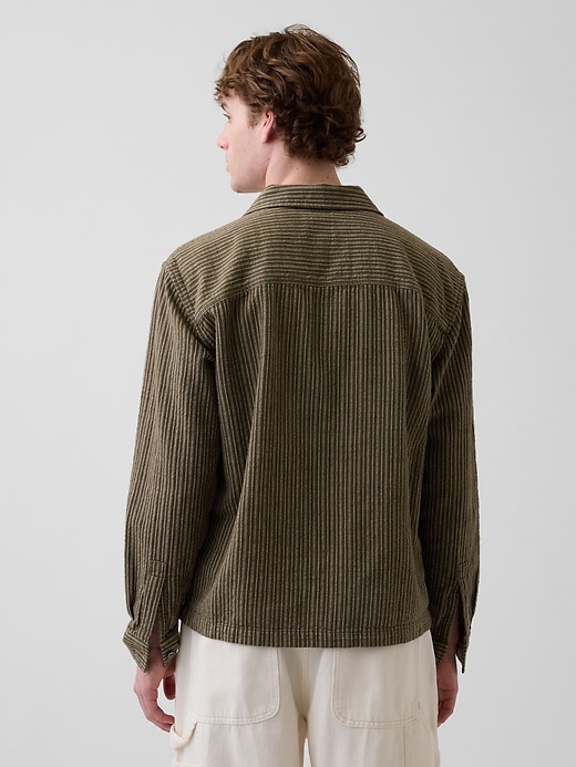 Image number 3 showing, Dobby Stripe Relaxed Straight-Hem Shirt