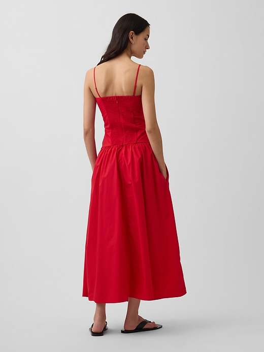 Image number 2 showing, Poplin Drop-Waist Maxi Dress