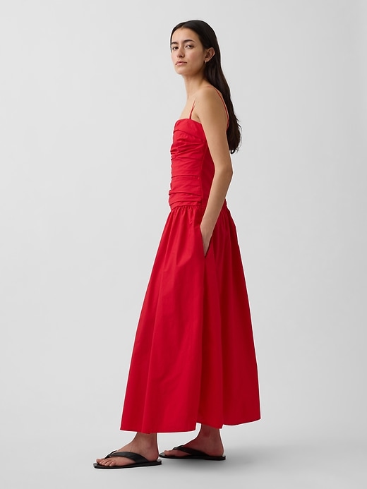 Image number 3 showing, Poplin Drop-Waist Maxi Dress