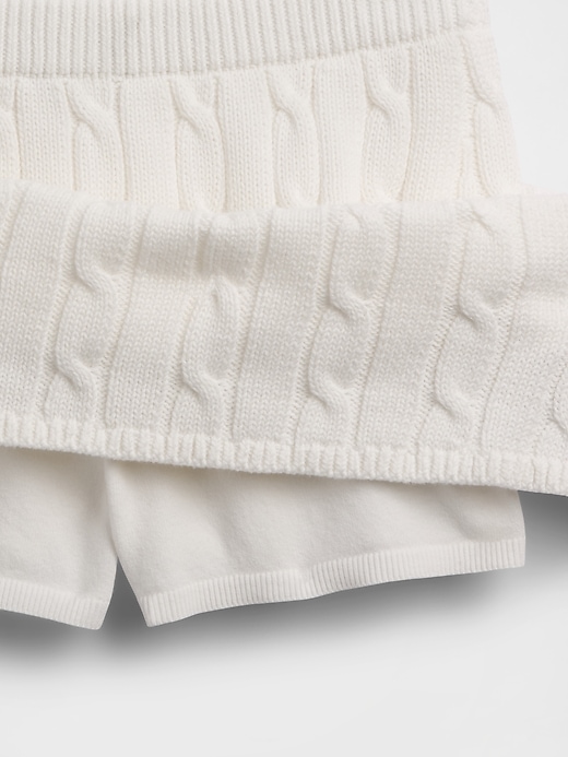 Image number 4 showing, 100% Cotton Cable-Knit Mini Skort