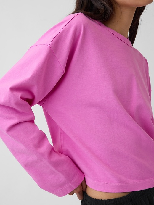 Image number 4 showing, Knit Oversized Crop T-Shirt