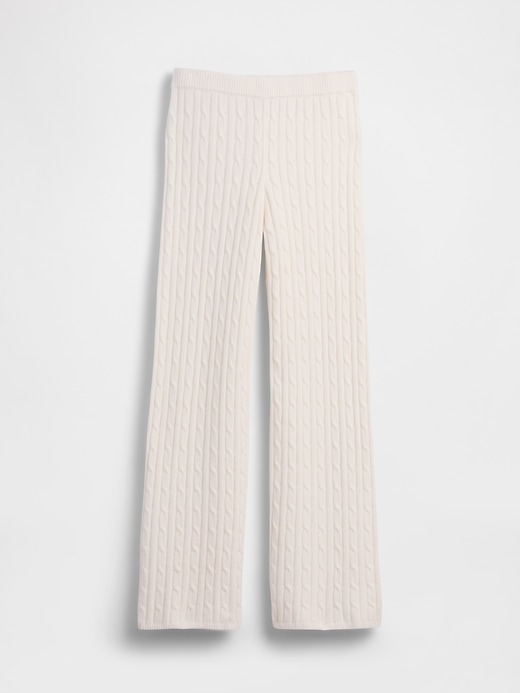 Image number 6 showing, CashSoft Relaxed Cable-Knit Sweater Pants