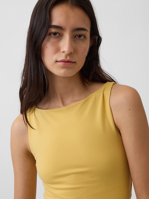 Image number 4 showing, CloseKnit Jersey Boatneck Crop Tank Top