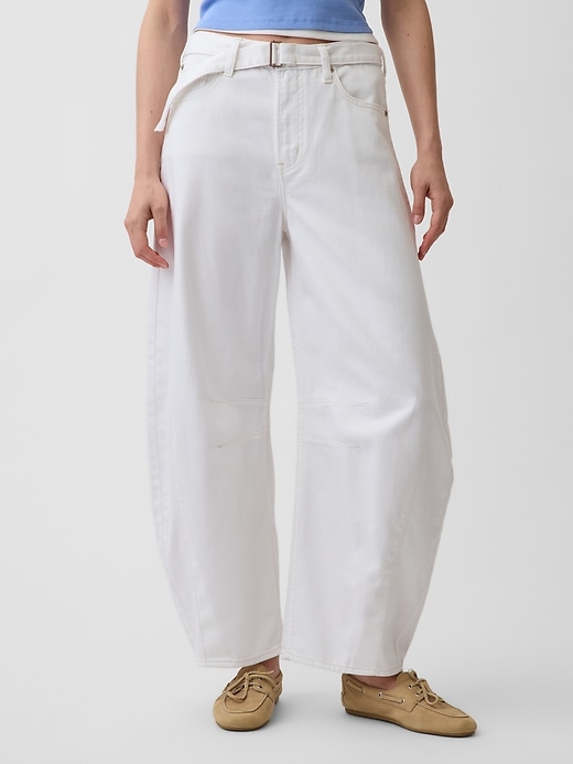 Image number 2 showing, High Rise UltraSoft Belted Horseshoe Jeans