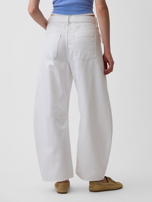 Image number 4 showing, High Rise UltraSoft Belted Horseshoe Jeans