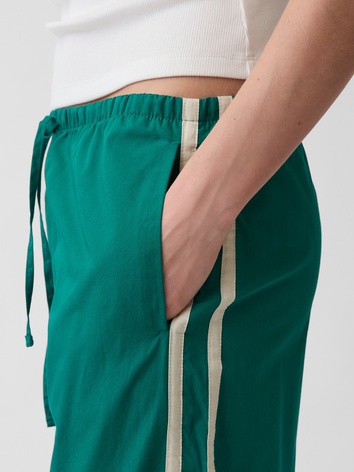 Organic Cotton Poplin Relaxed Easy Stripe Pants