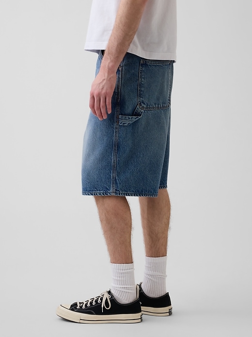 Image number 3 showing, 10.5" Baggy Denim Carpenter Shorts