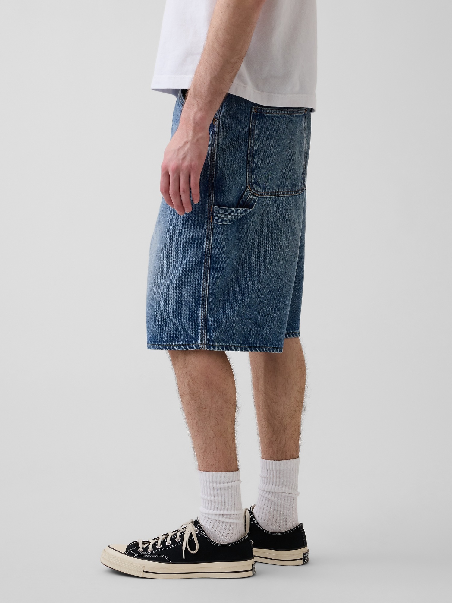 Мужские шорты Gap 10.5" Baggy Denim Carpenter Shorts — фото 3