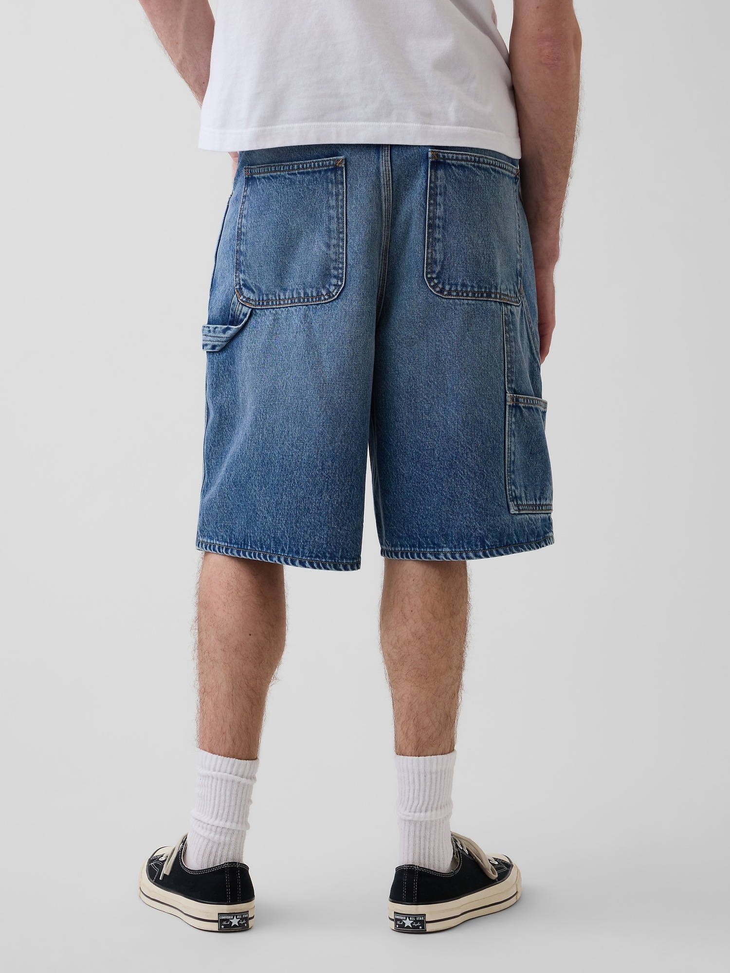 Мужские шорты Gap 10.5" Baggy Denim Carpenter Shorts — фото 4