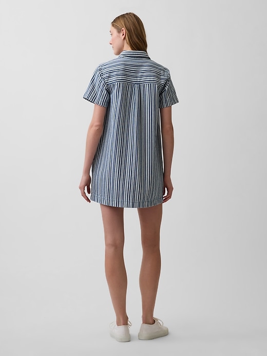 Image number 2 showing, Denim Stripe Popover Mini Dress