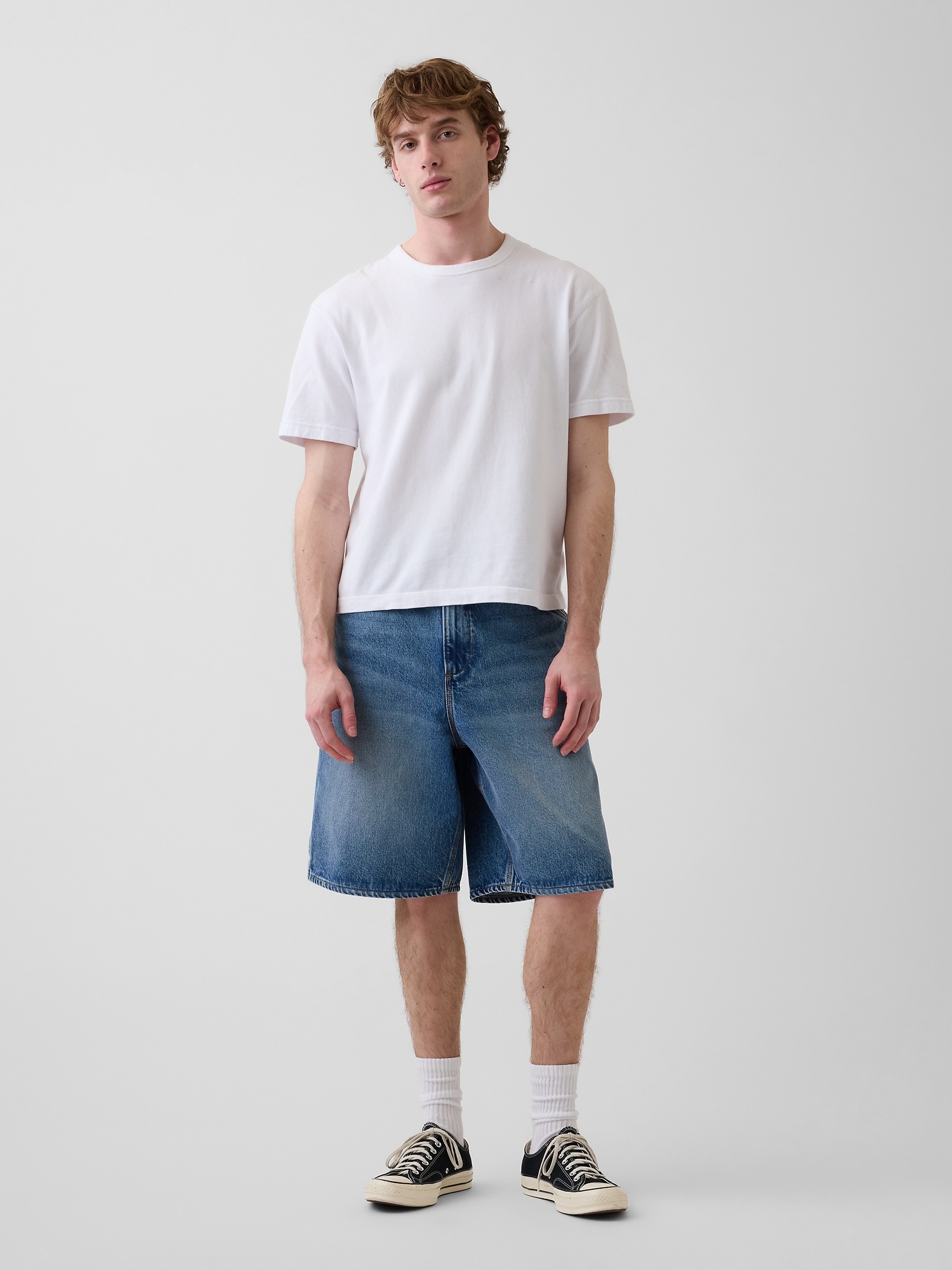 Мужские шорты Gap 10.5" Baggy Denim Carpenter Shorts — фото 6