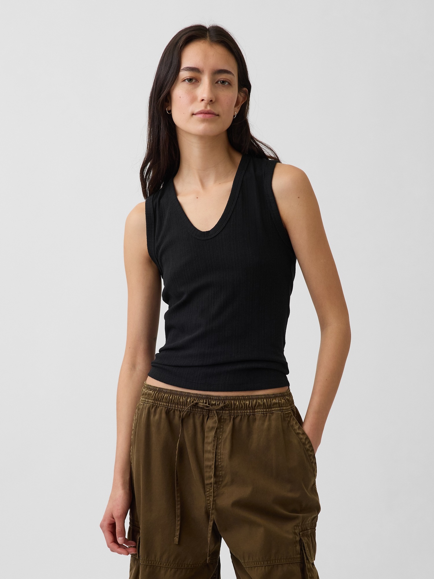 Женские топы Gap Variegated Rib Tank Top