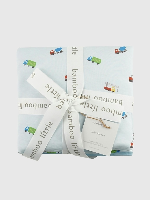 Image number 1 showing, Bamboo Little Trucks Baby Blanket
