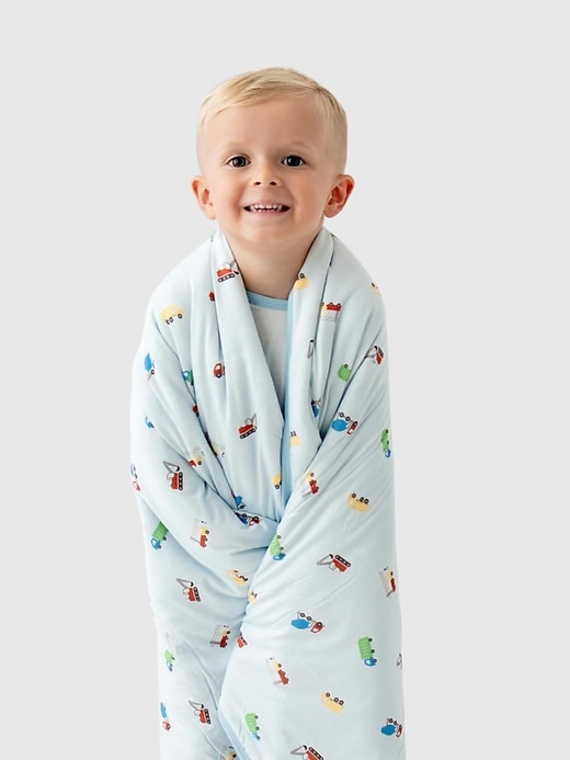 Image number 3 showing, Bamboo Little Trucks Baby Blanket
