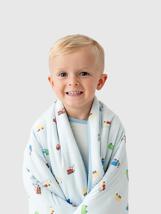 Image number 4 showing, Bamboo Little Trucks Baby Blanket