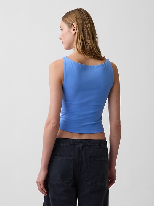 Image number 3 showing, CloseKnit Jersey Boatneck Crop Tank Top
