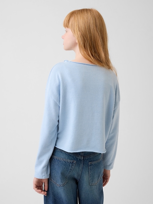 Image number 3 showing, Kids French Terry Wide-Neck Logo Sweatshirt