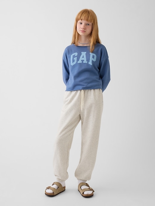 Image number 4 showing, Kids French Terry Wide-Neck Logo Sweatshirt