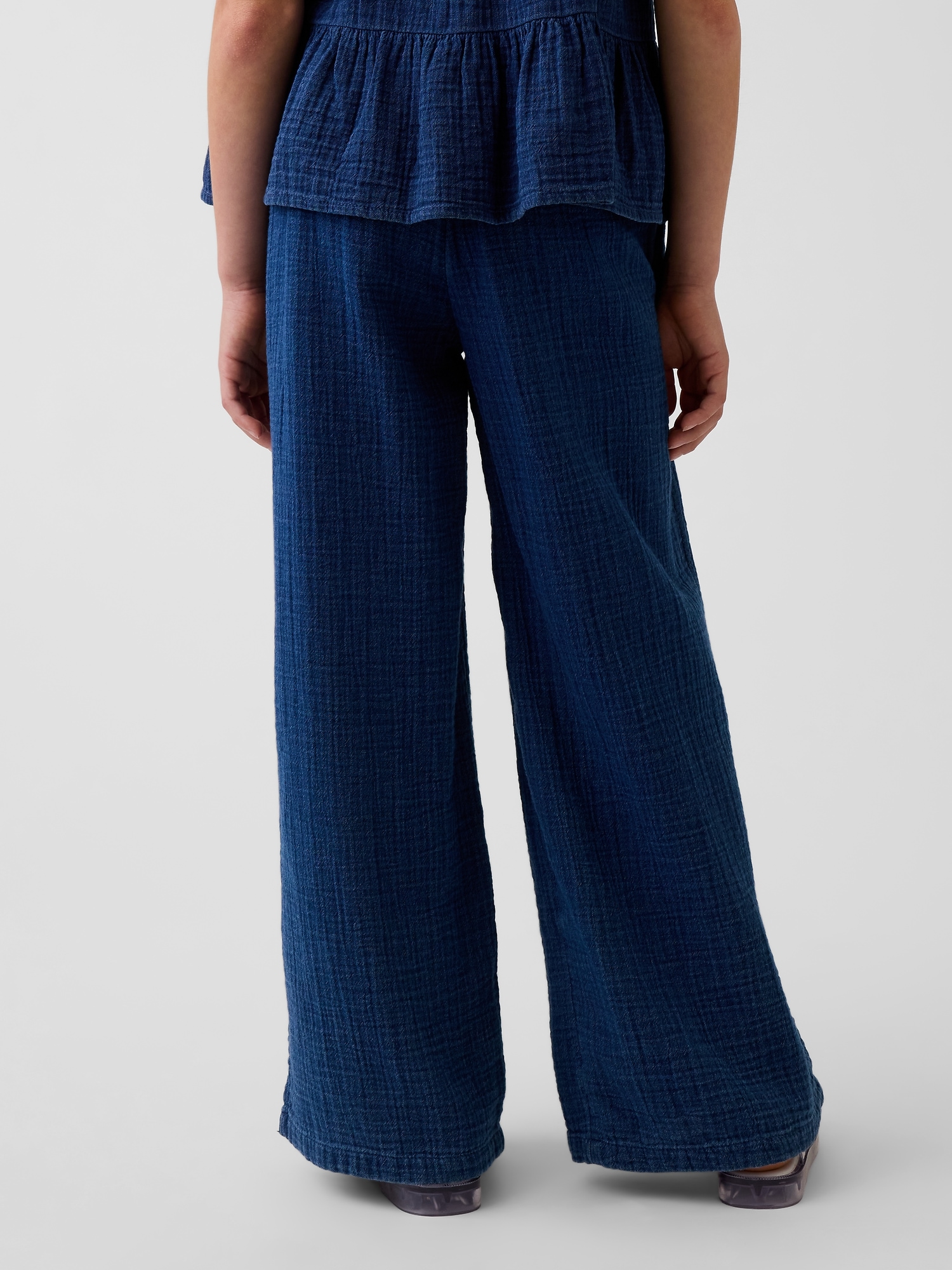 Kids Cotton Gauze Relaxed Wide-Leg Pants