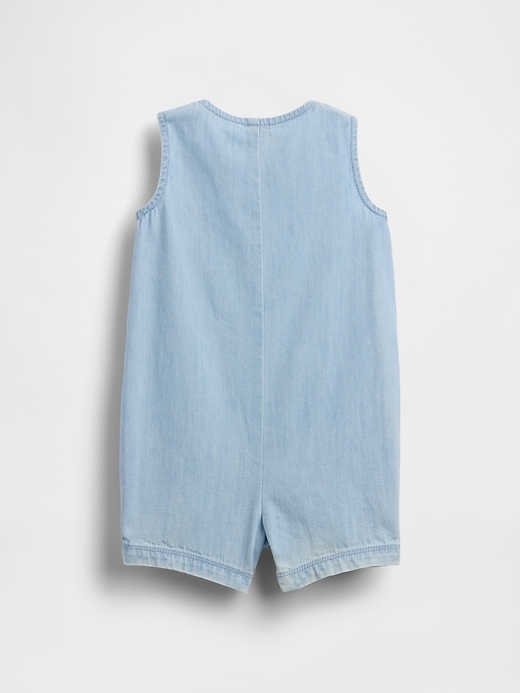 Image number 2 showing, Baby Embroidered Denim Tank Shorty One-Piece