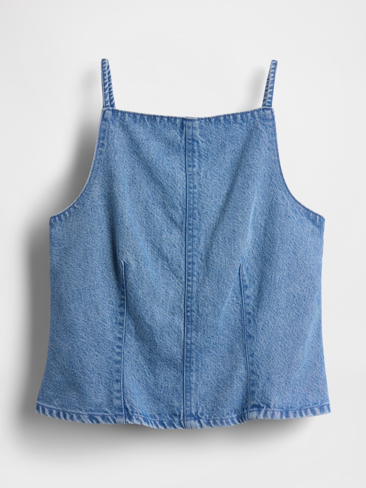 UltraSoft Denim Seamed Square Neck Top