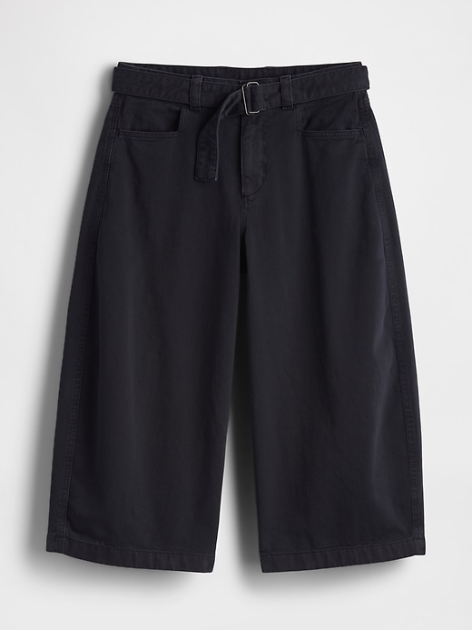 Image number 5 showing, Mid Rise Belted Culotte Barrel Pants