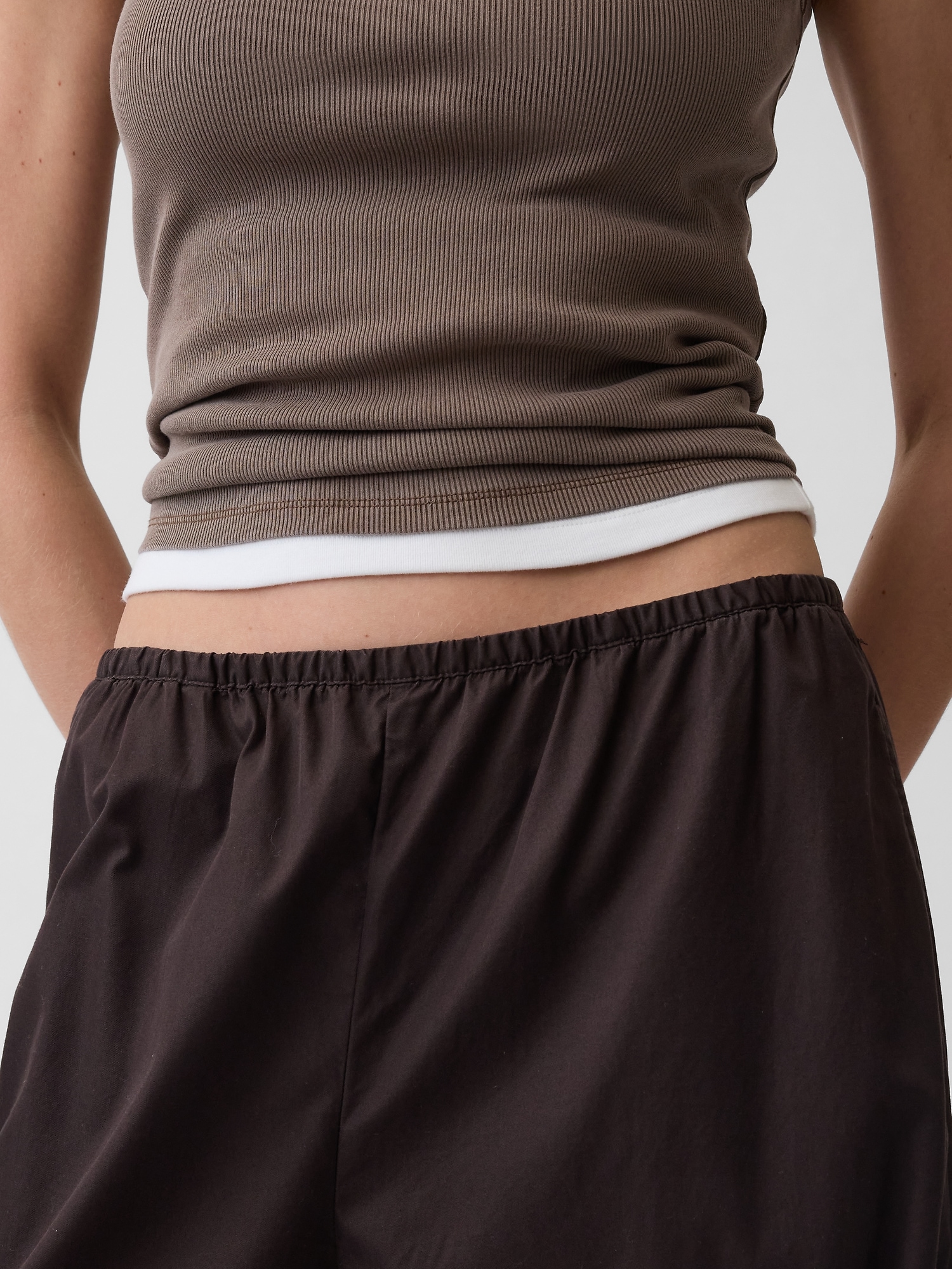 Organic Cotton Poplin Easy Baggy Joggers