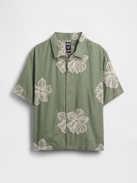 Image number 5 showing, Linen-Cotton Relaxed Straight-Hem Shirt