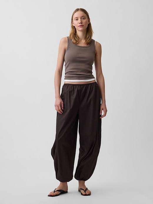 Image number 1 showing, Organic Cotton Poplin Loose Easy Joggers