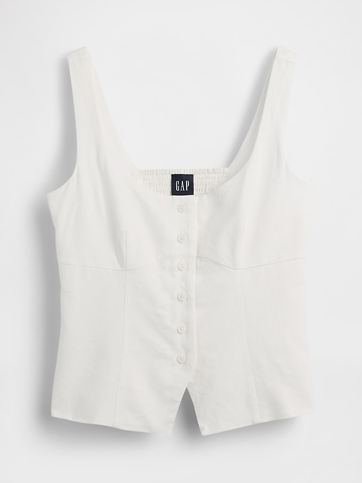 Image number 5 showing, Linen-Blend Corset Vest Top