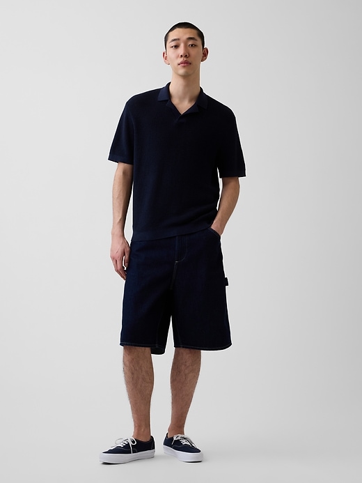Image number 2 showing, Linen-Blend Camp Polo Sweater Shirt