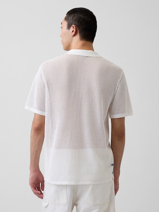 Image number 3 showing, Stripe Camp Collar Sweater Shirt