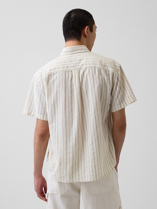 Image number 3 showing, Seersucker Stripe Relaxed Curved-Hem Shirt