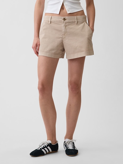 Image number 2 showing, Mid Rise Khaki Shorts