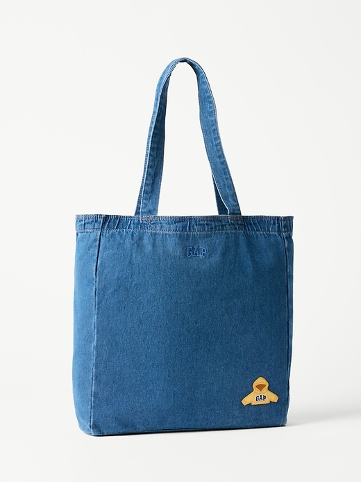 Image number 1 showing, Gap Denim Tote Bag With Exclusive Hoodie Patch