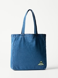 Image number 1 showing, Gap Denim Tote Bag With Exclusive Hoodie Patch
