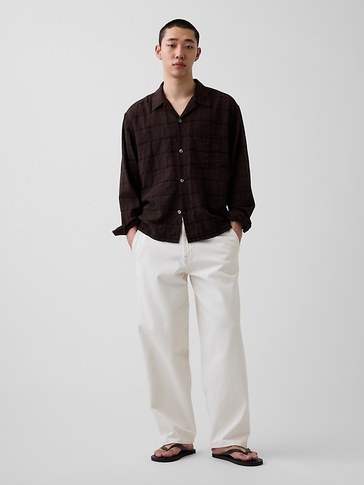 Image number 2 showing, Relaxed Straight-Hem Seersucker Shirt