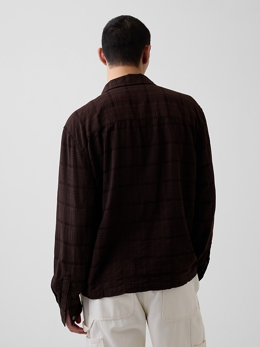 Image number 3 showing, Relaxed Straight-Hem Seersucker Shirt