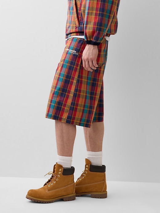 Image number 3 showing, Gap × Awake NY Plaid Canvas Baggy Shorts