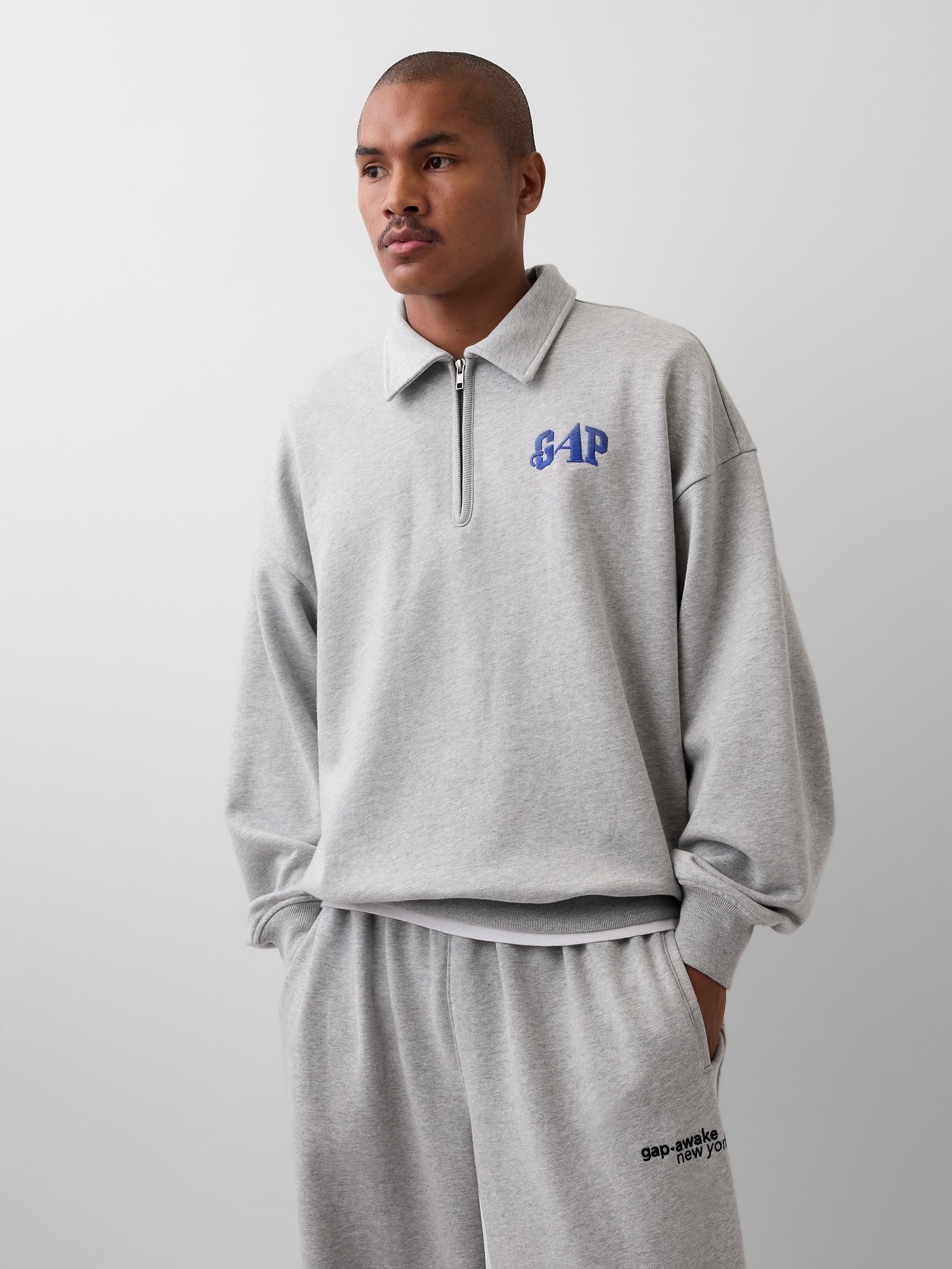 Мужские свитеры Gap × Awake NY Heavyweight Oversized Quarter-Zip Pullover