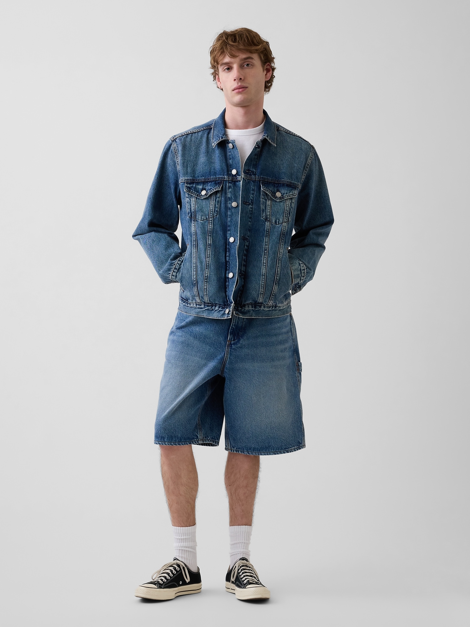 10.5" Baggy Denim Carpenter Shorts