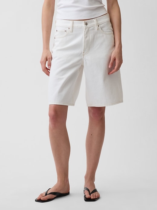 Image number 2 showing, 11" Mid Rise Longline Denim Shorts